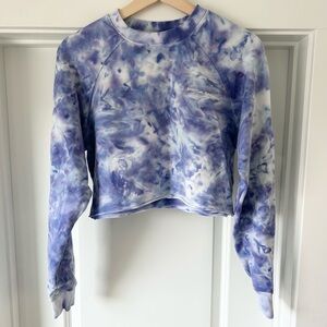 Spiritual Gangster purple and blue tie dye cropped sweatshirt